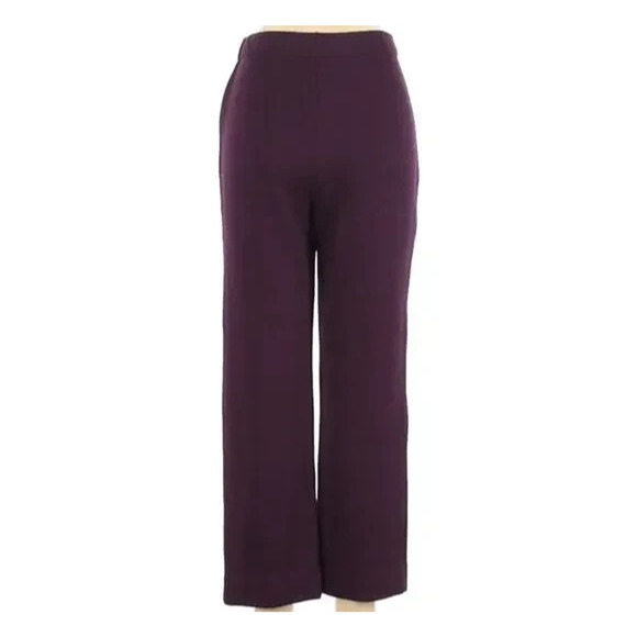 St John Santana Knit Pant Straight Purple Wool Blend Eggplant Elastic 16 XL - Picture 7 of 7